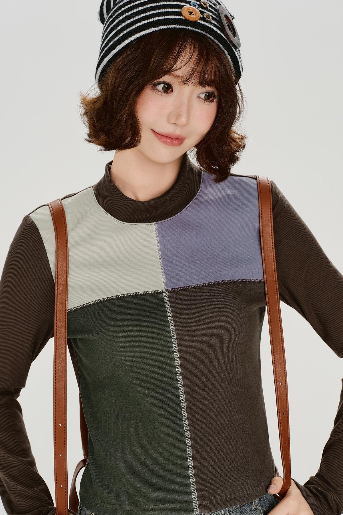 レトロパッチワークモードトップス