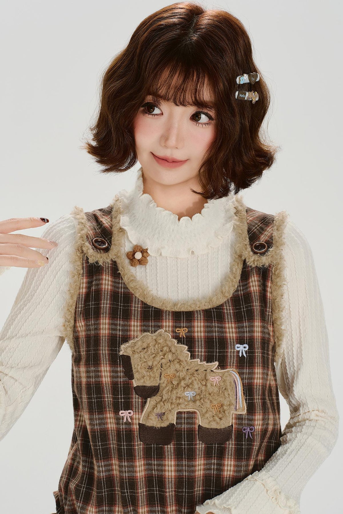 チェックレトロデザインドレス