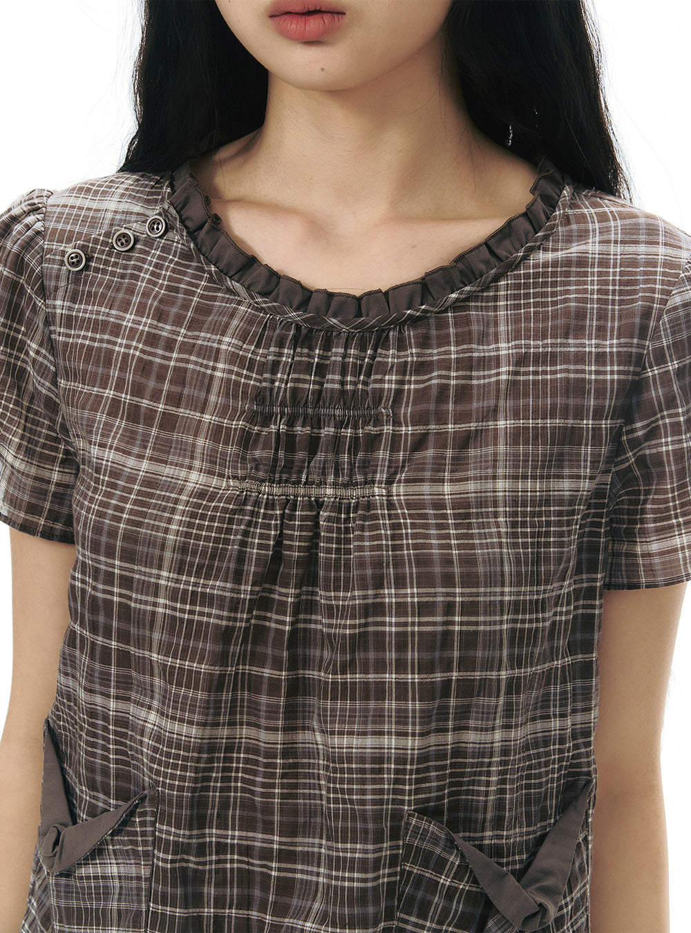 Layered Grid Pocket Top (2color)