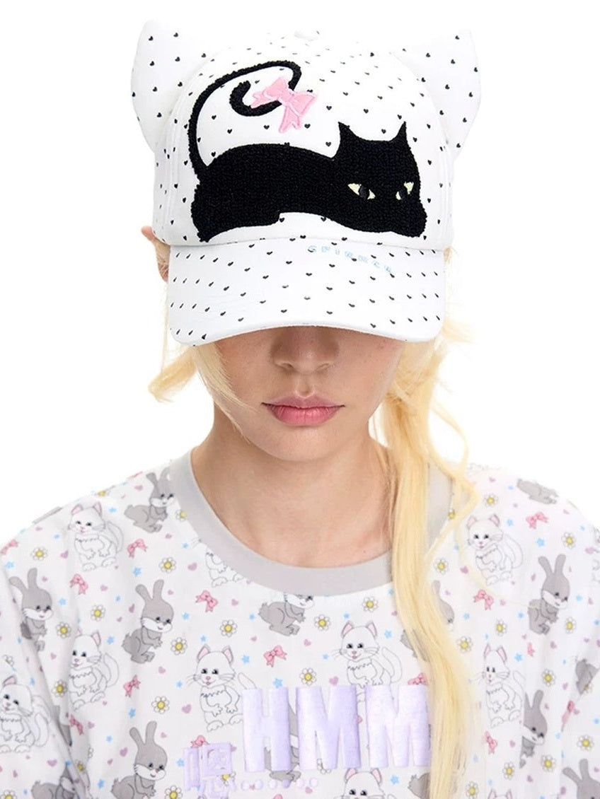 Soft Cotton Round Top One Size Unisex White Gray Classic Hat