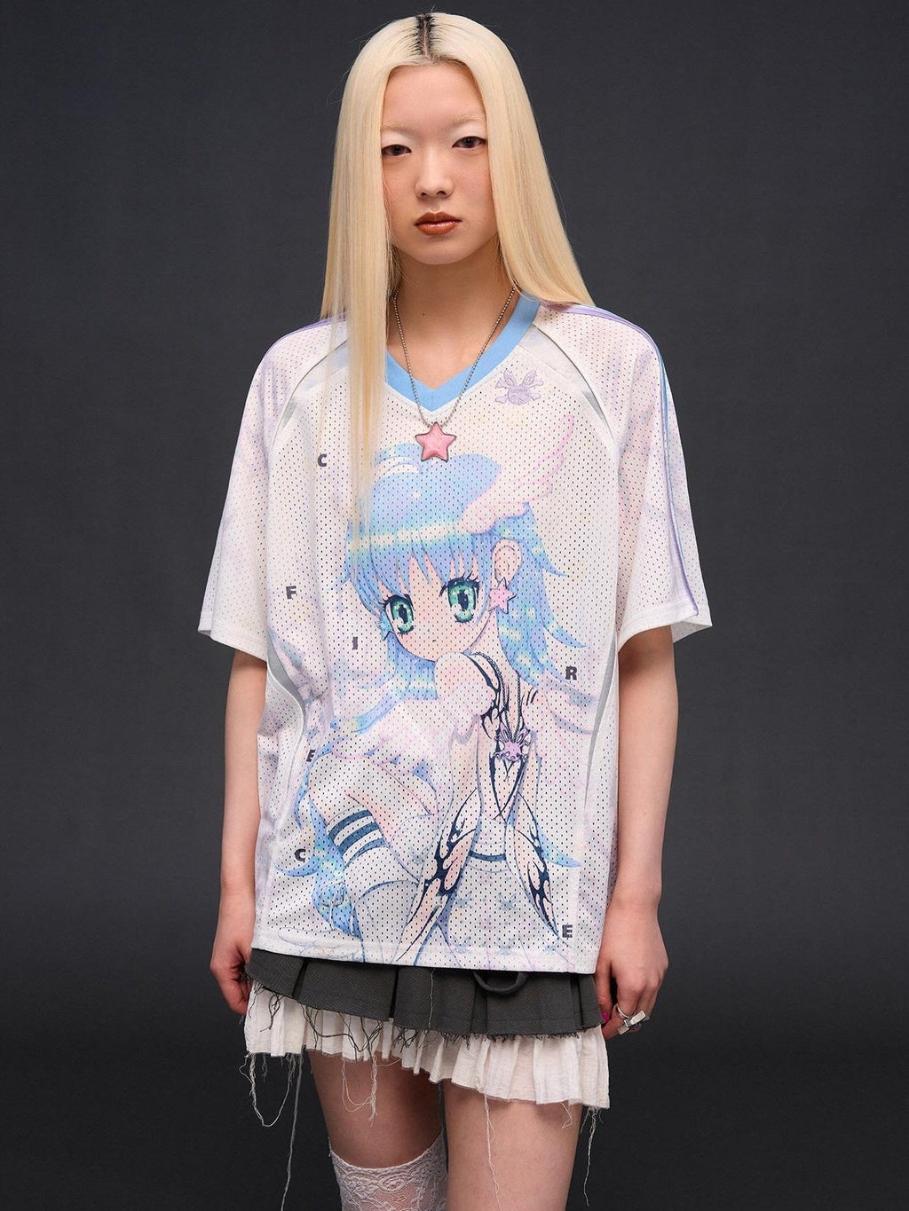 Six Wing Angel Girl Raglan V-neck Women'S Polyester Short Sleeve T-Shirts