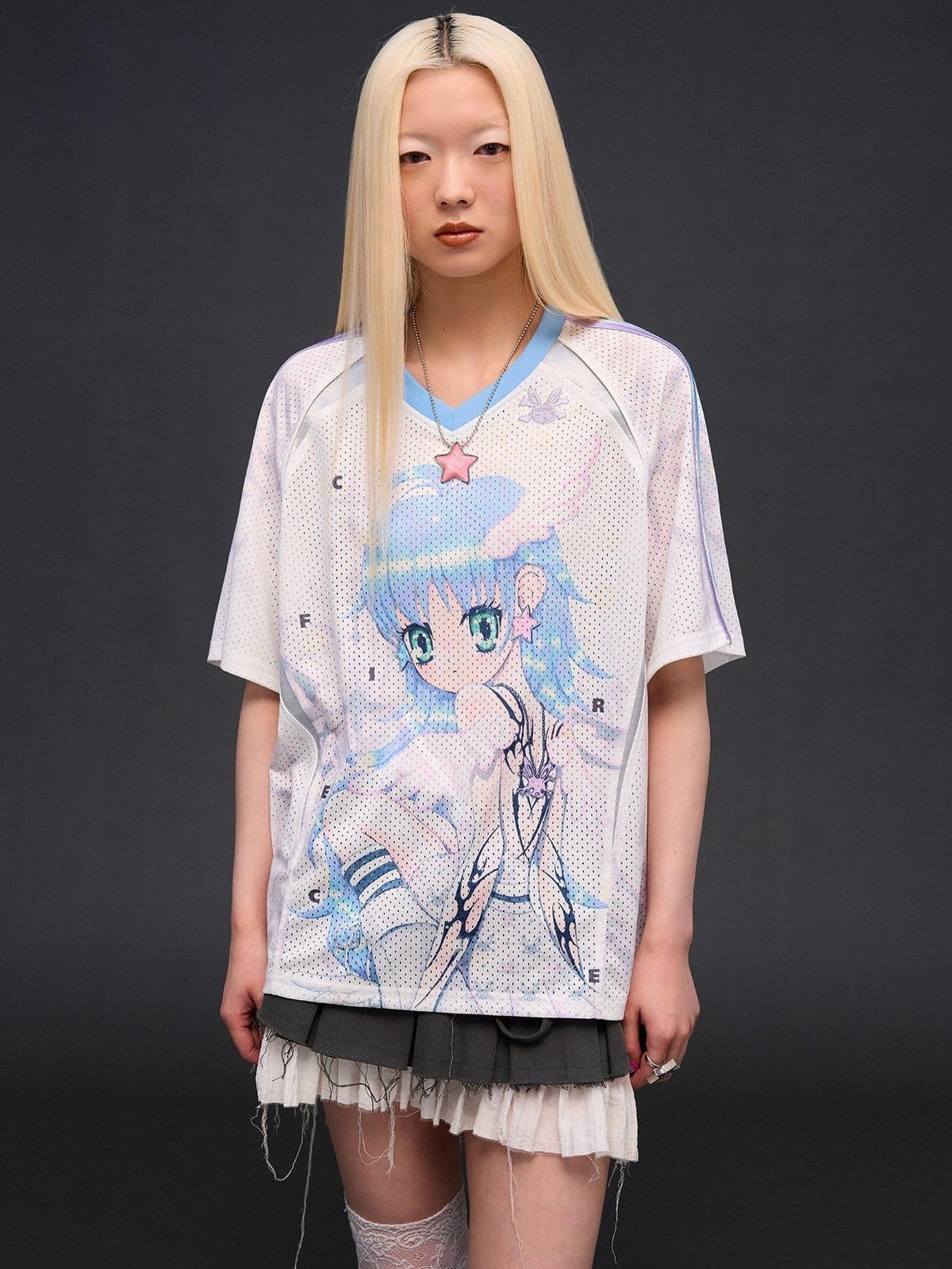 Six Wing Angel Girl Raglan V-neck Women'S Polyester Short Sleeve T-Shirts