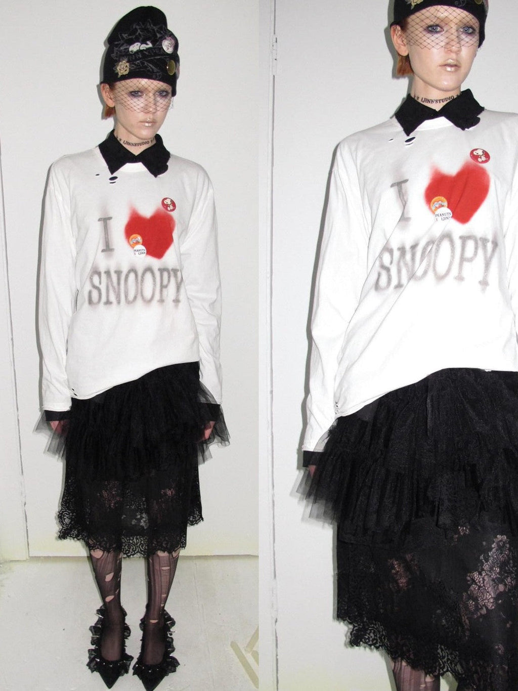 Cartoon American Vintage Print Washed Loose Relaxed Women's Long Sleeve T-shirts
