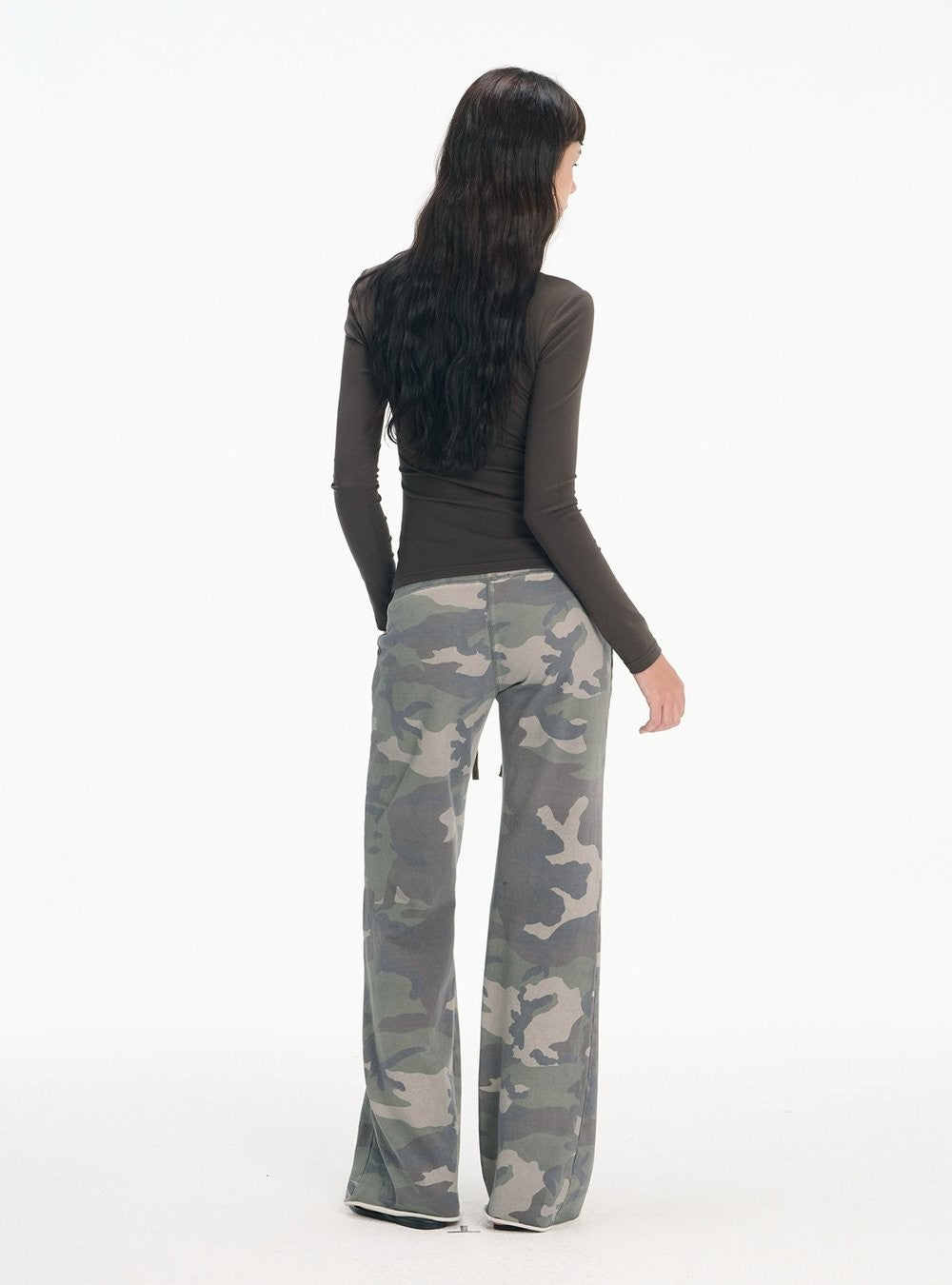 Camouflage Drawstring Flare Pants