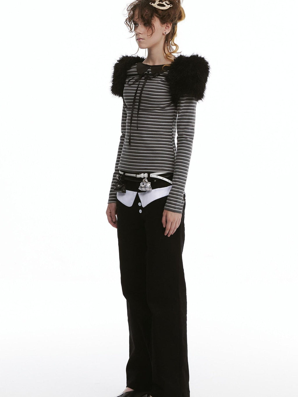 Original Design Cropped Boatneck Open Front Cardigan Women Black Deer Accessories