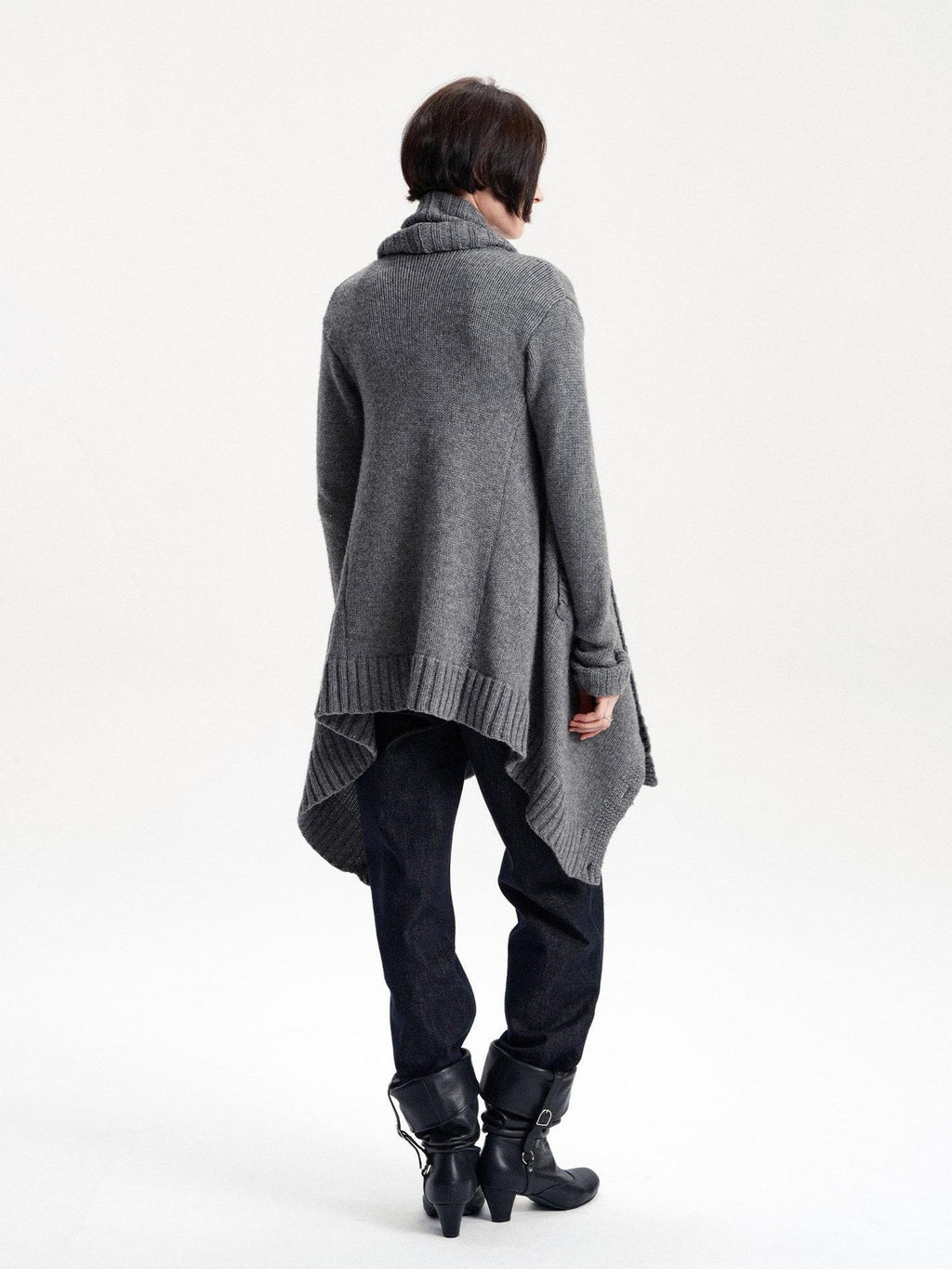 Asymmetric Irregular British Vintage Reversible Women's Wool Cardigans