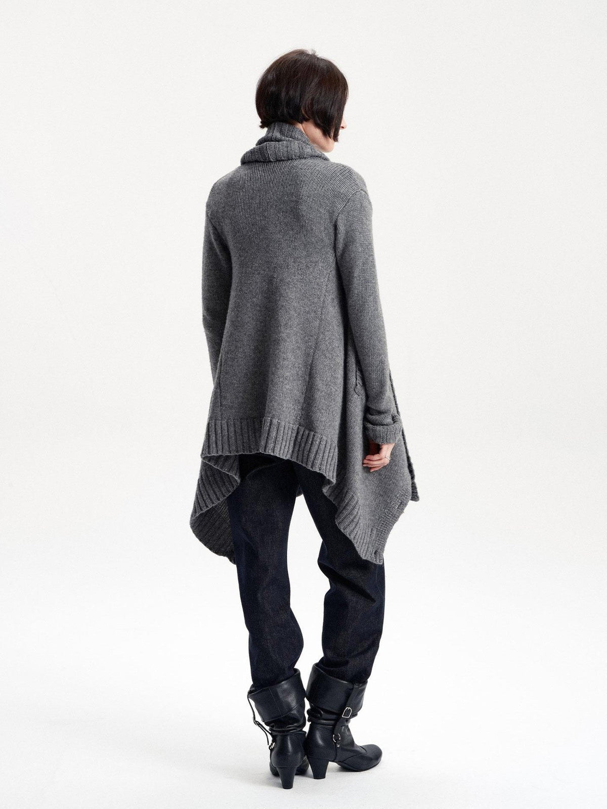 Asymmetric Irregular British Vintage Reversible Women's Wool Cardigans