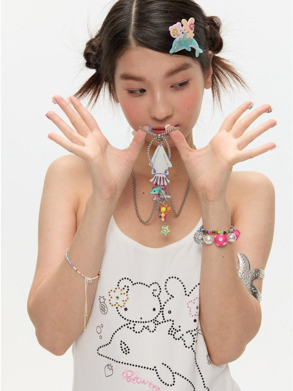 Star Octopus Romantic Coconut Women's Acrylic Titanium Steel Pendants
