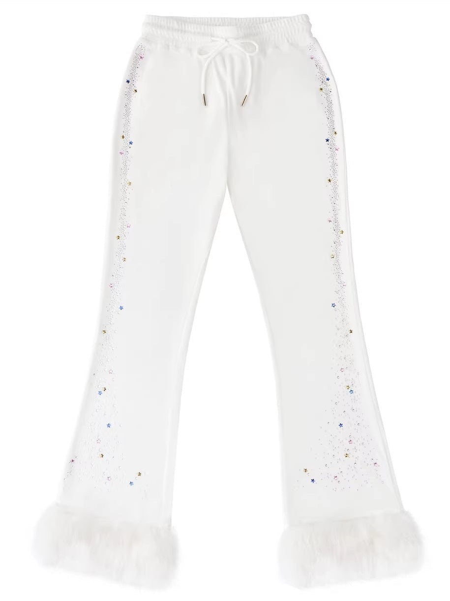 Asymmetric Slim High Waist Straight Leg Original Women Polyester Spandex Pants