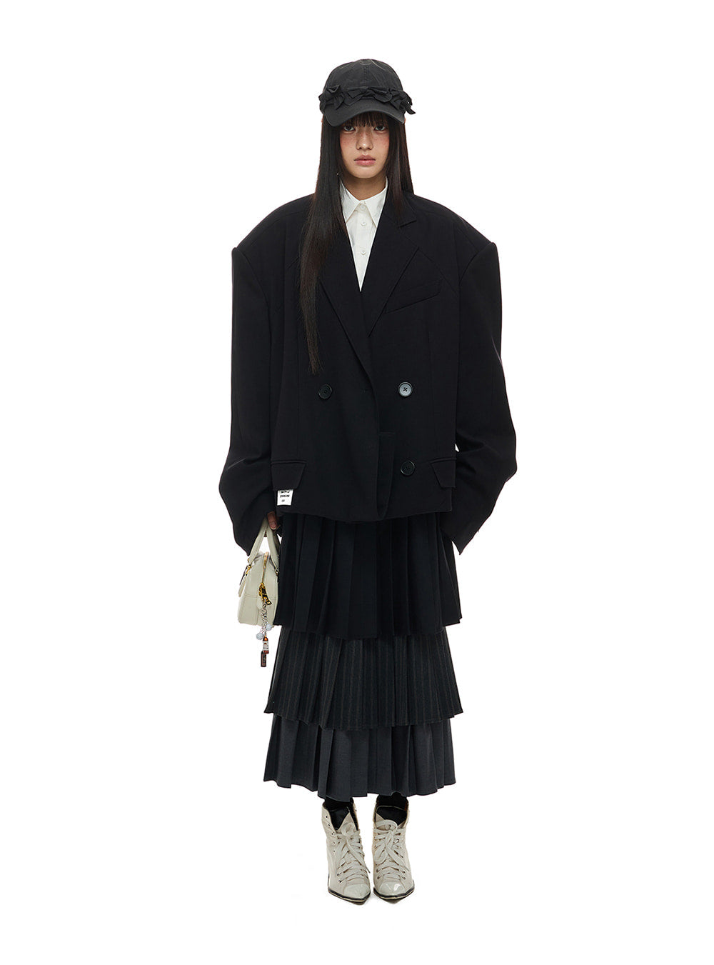Wool Blend Double-Breasted Jacket