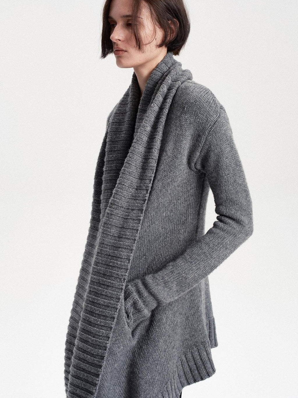 Asymmetric Irregular British Vintage Reversible Women's Wool Cardigans