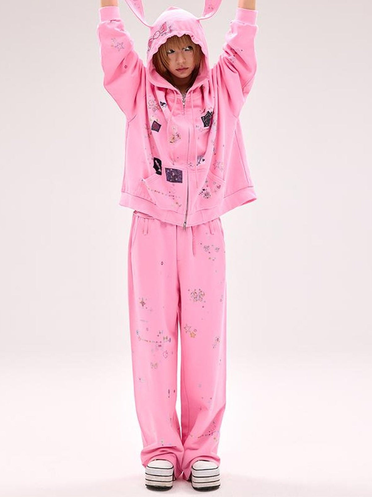 Crystal Embellished Cotton Sweatpants