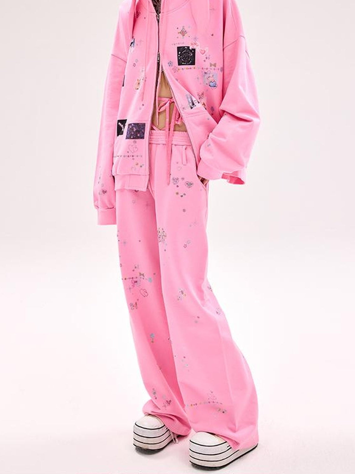 Crystal Embellished Cotton Sweatpants