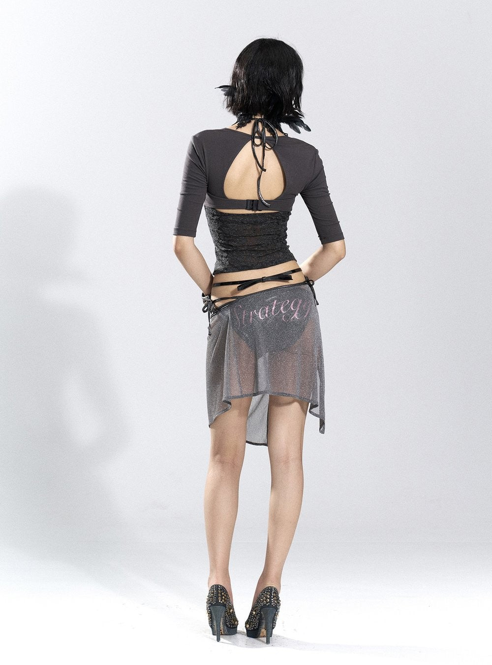Patchwork Buckle Sleek Top
