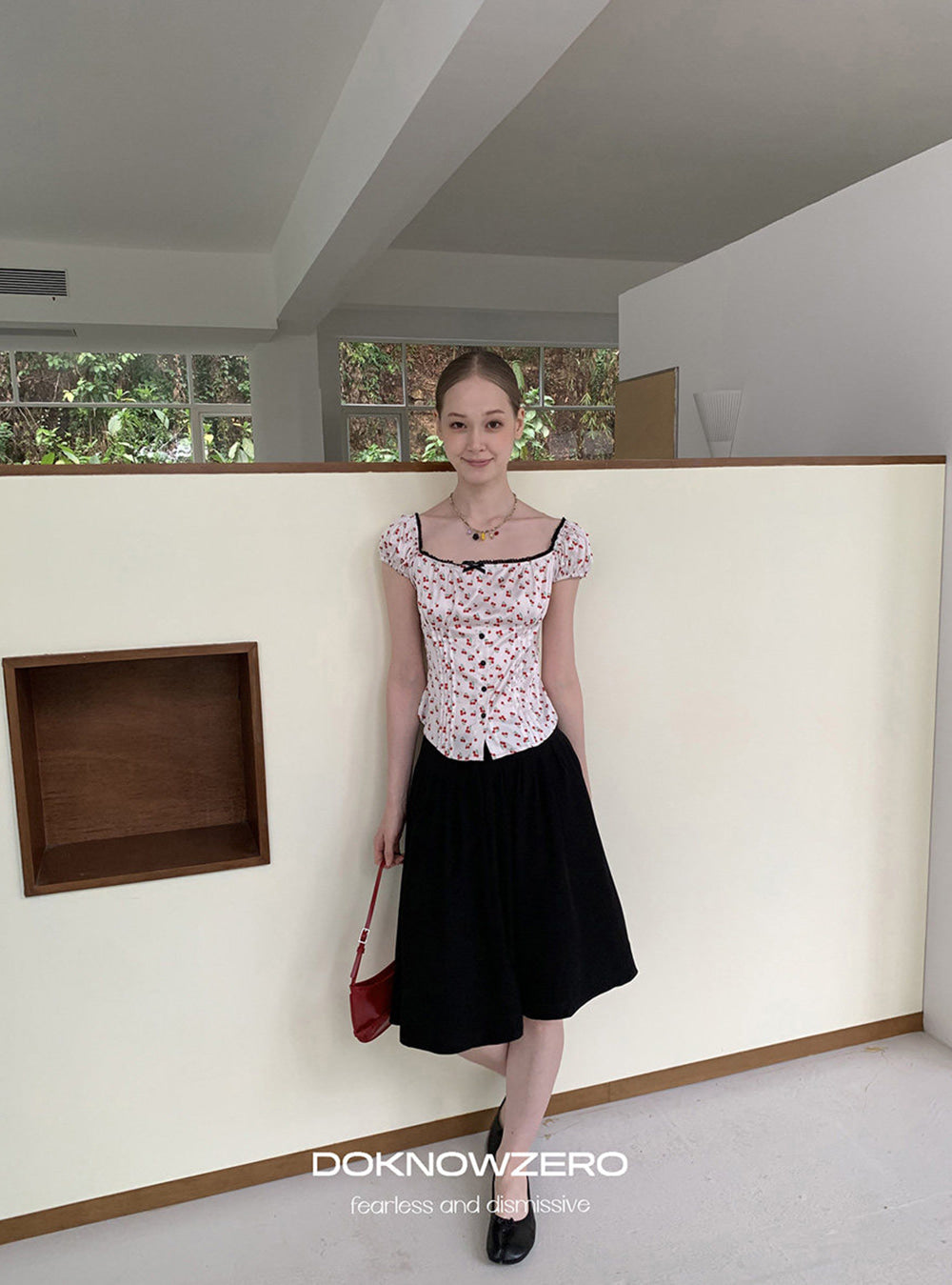 Noir Flow Pleated Skirt