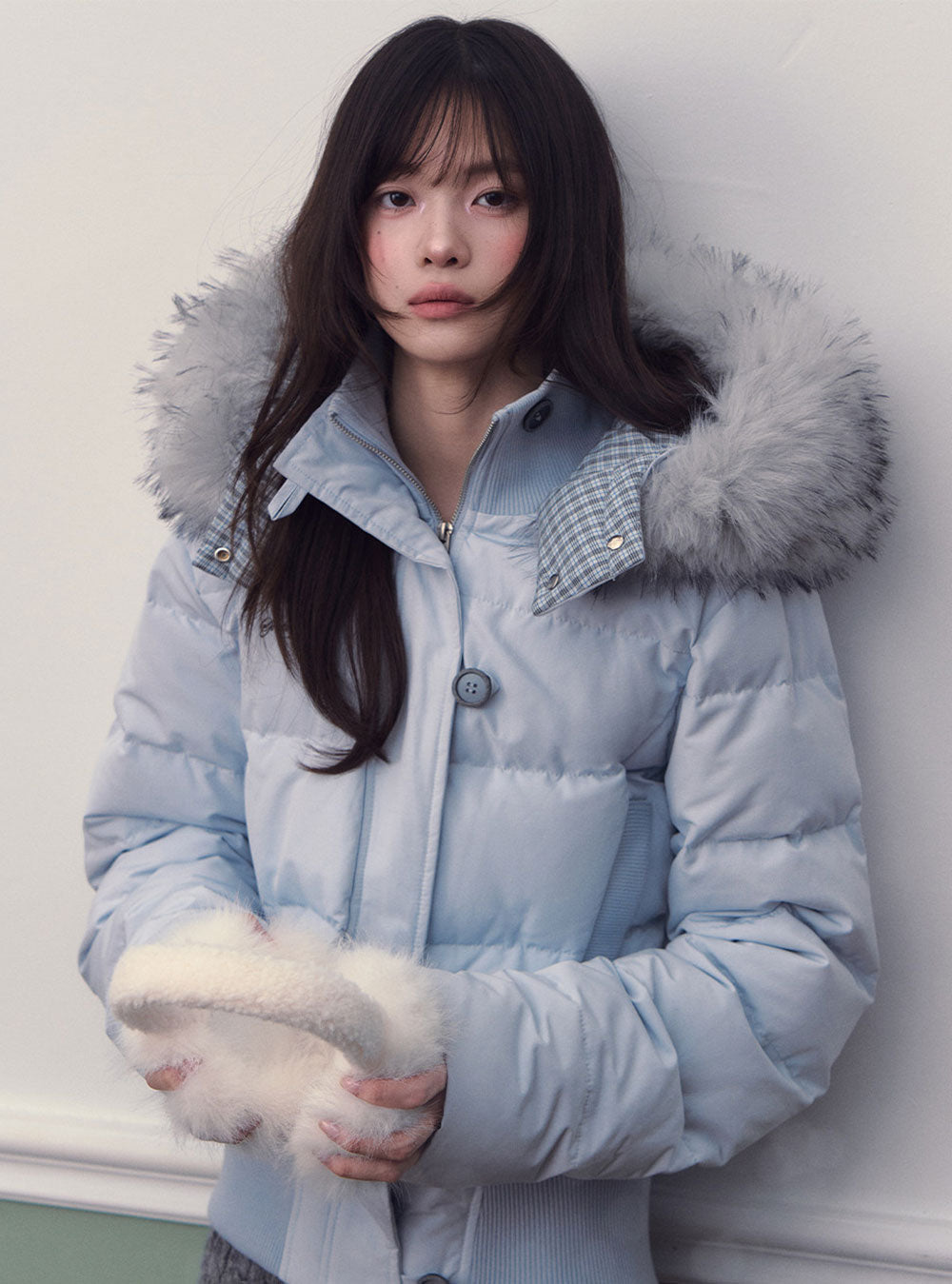 Glacier Blue Urban Hood Down Jacket