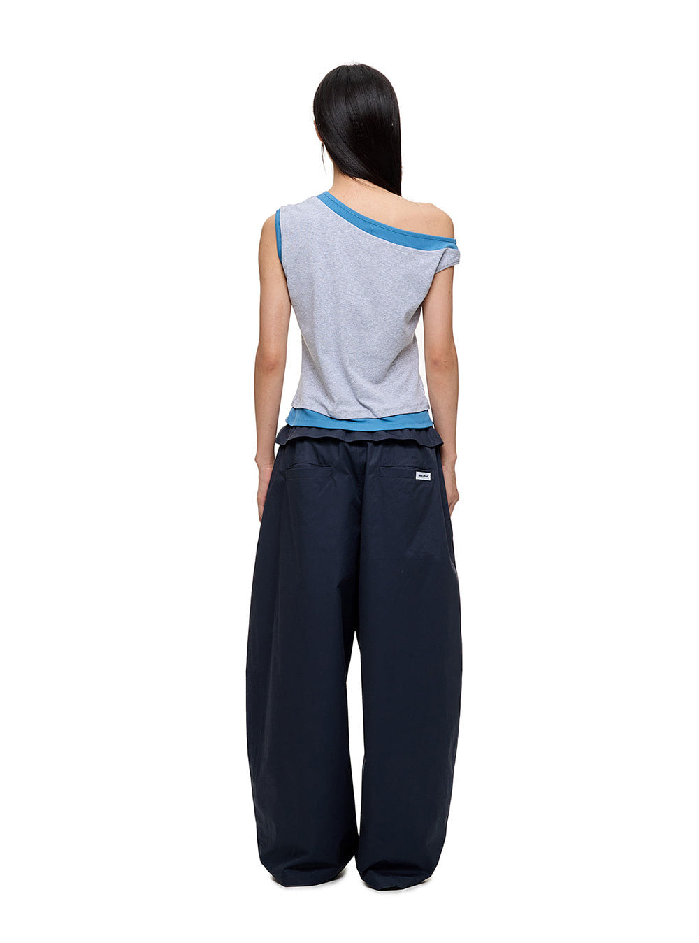 Draped Ribbon Detail Loose-Fit Pants