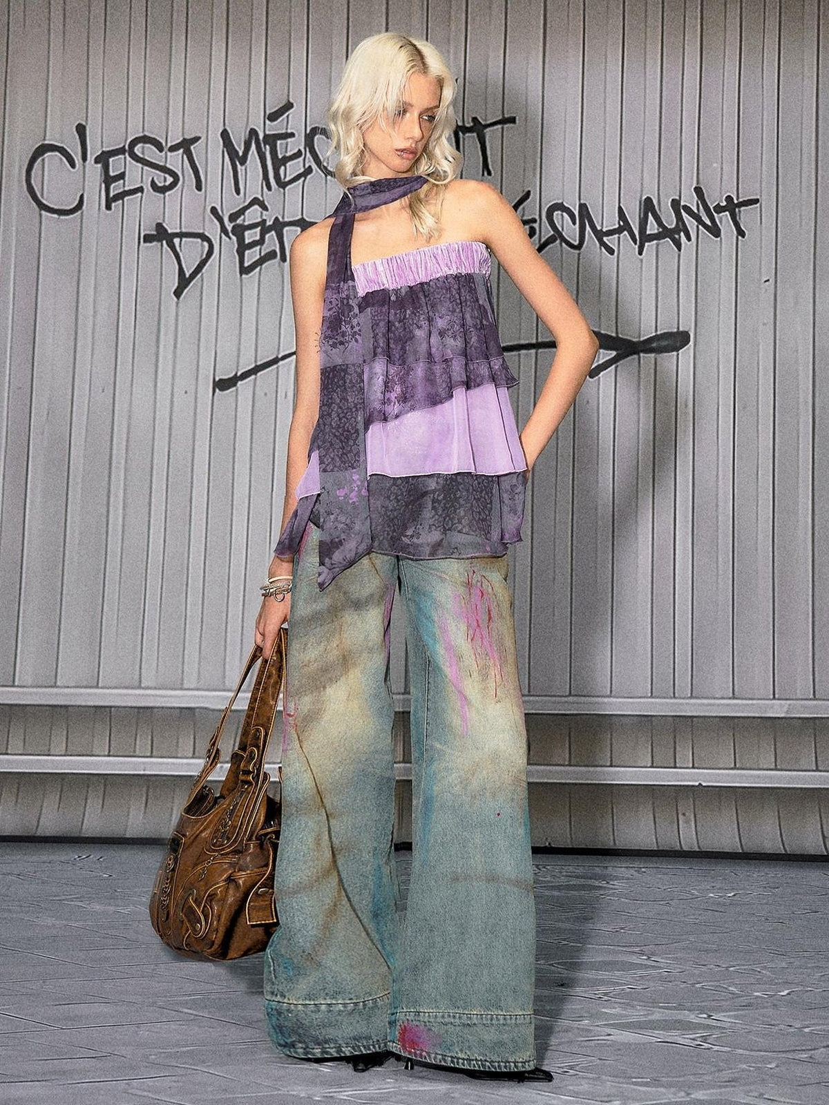 Washed Blue Button Fly Mid Rise Slight Stretch Sexy Straight Leg Jeans