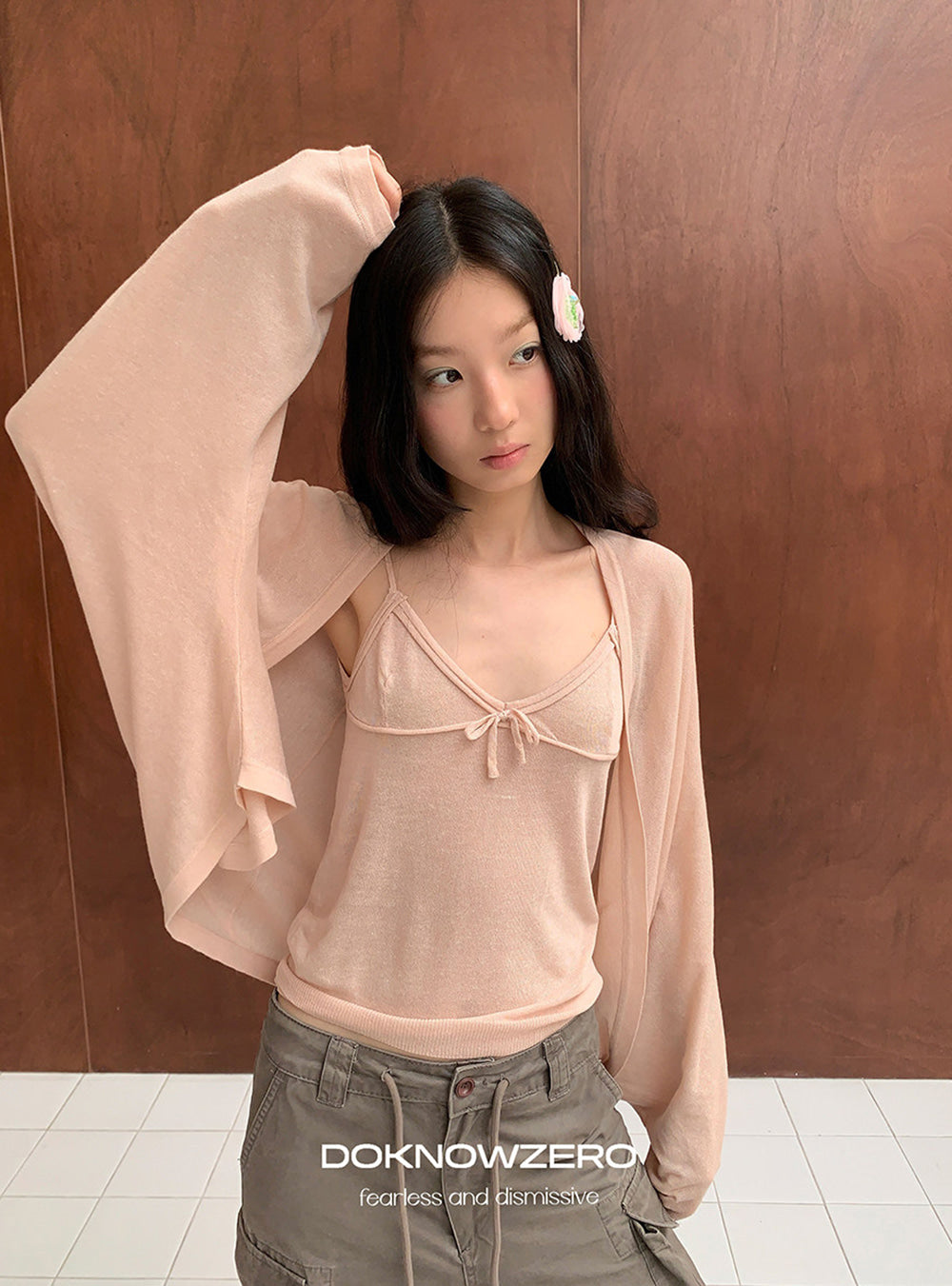Bowtie Camisole & Cardigan (2color)