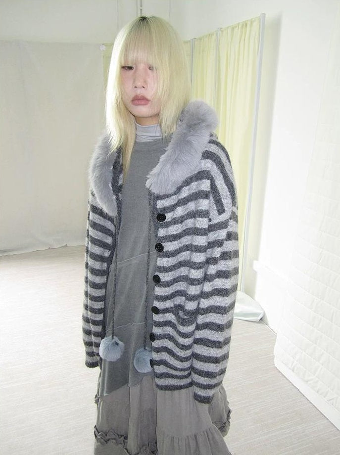 3months |  NICHE STRIPED CARDIGAN SWEATER【ID:TN00016】