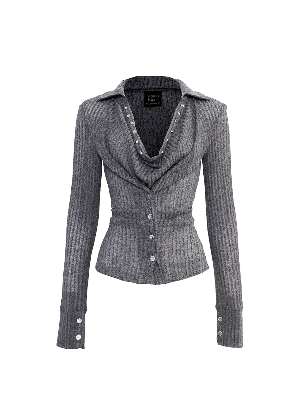 Draped Collar Knit Top