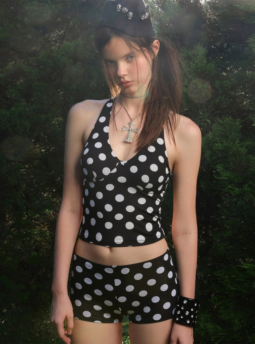 Dot Contour Tankini Set