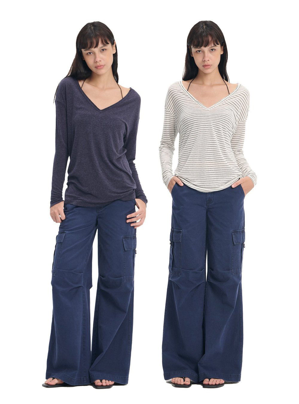 Washed Linen V Neck Top (2color)