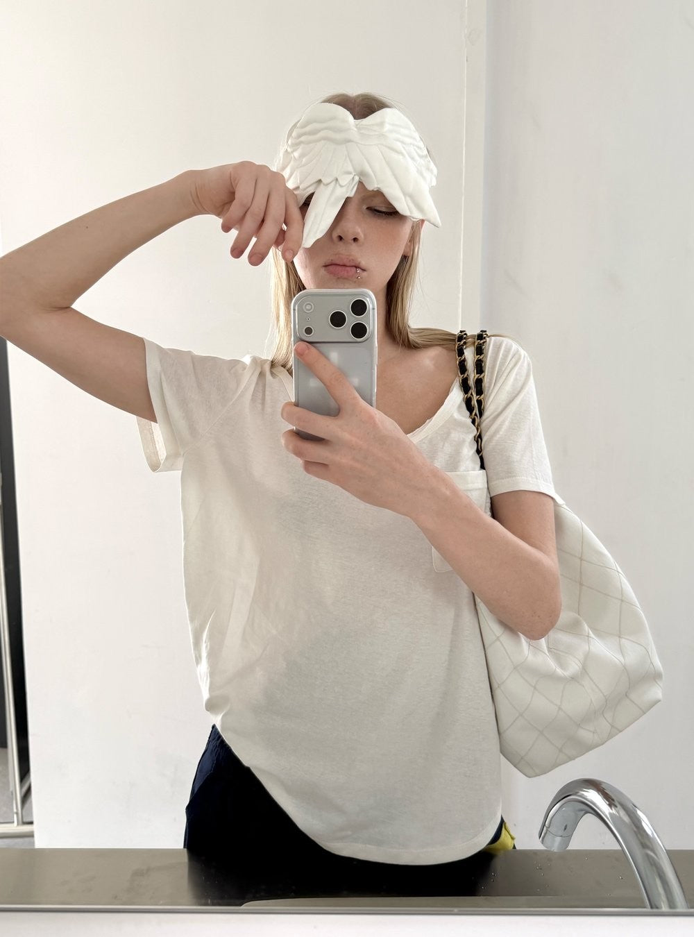 White Linen Pocket Top
