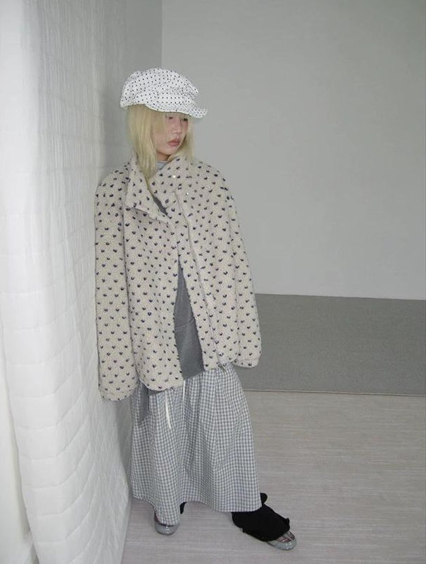 3months | POLKA DOT JACQUARD WOOL COAT【ID:TN00056】