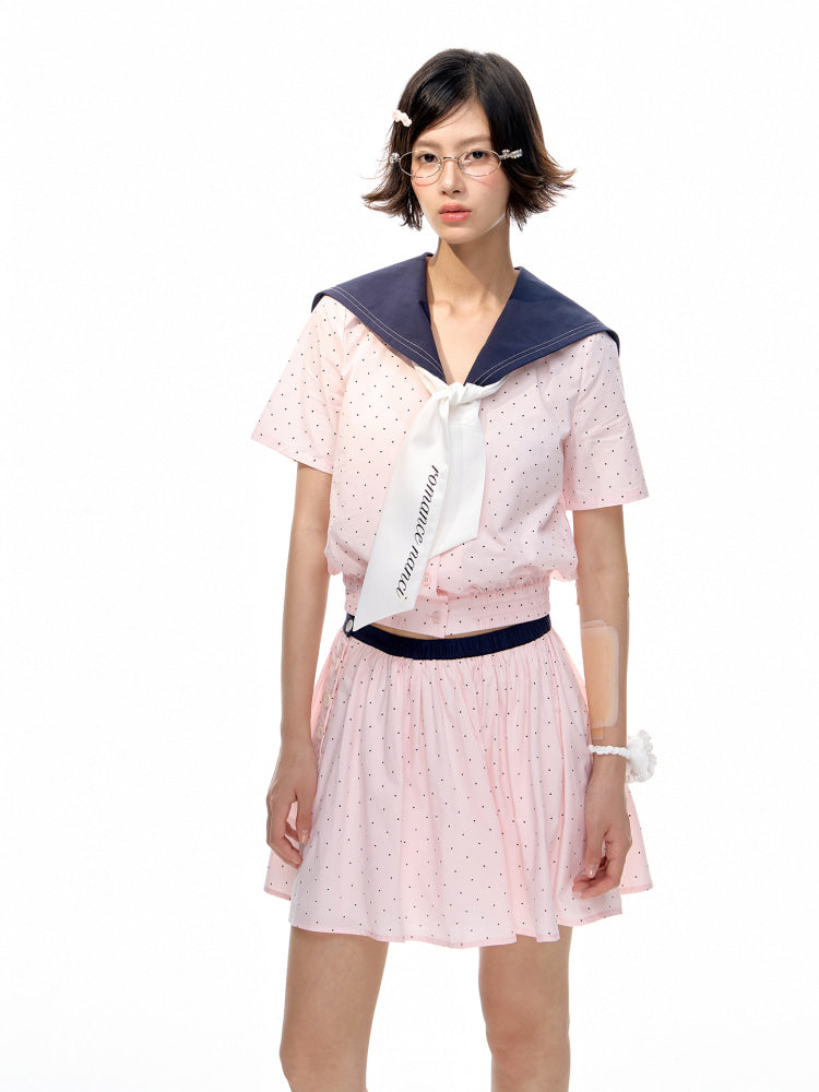 Romance Nanci Wing Point Dot Sailor Shirt