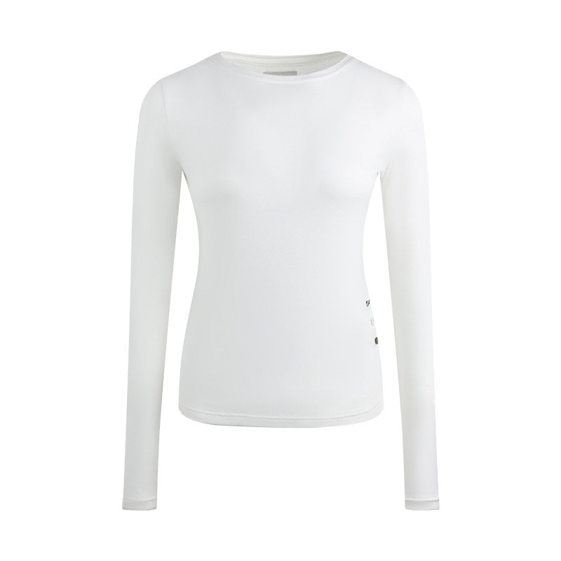 Soft Curve Button Slim Top (4color)