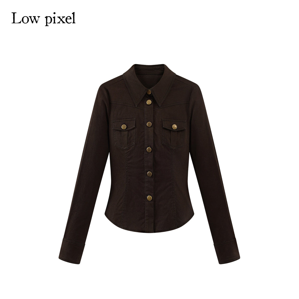 Soft Vintage Slim Fit Button Front Collared Long Sleeve Cotton Back Print Shirts