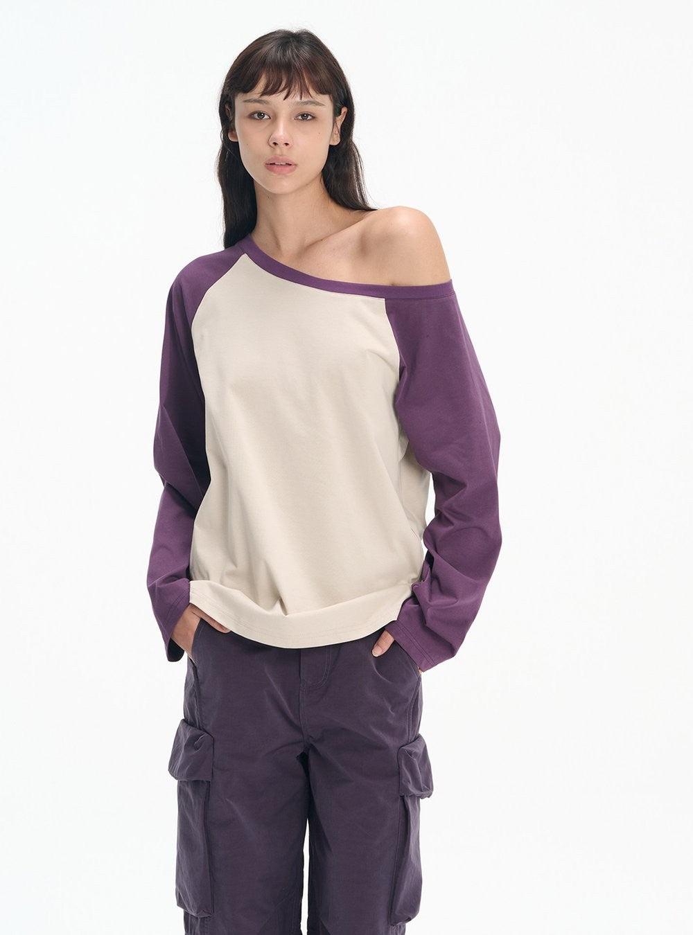 Asymmetric Raglan Top (2color)