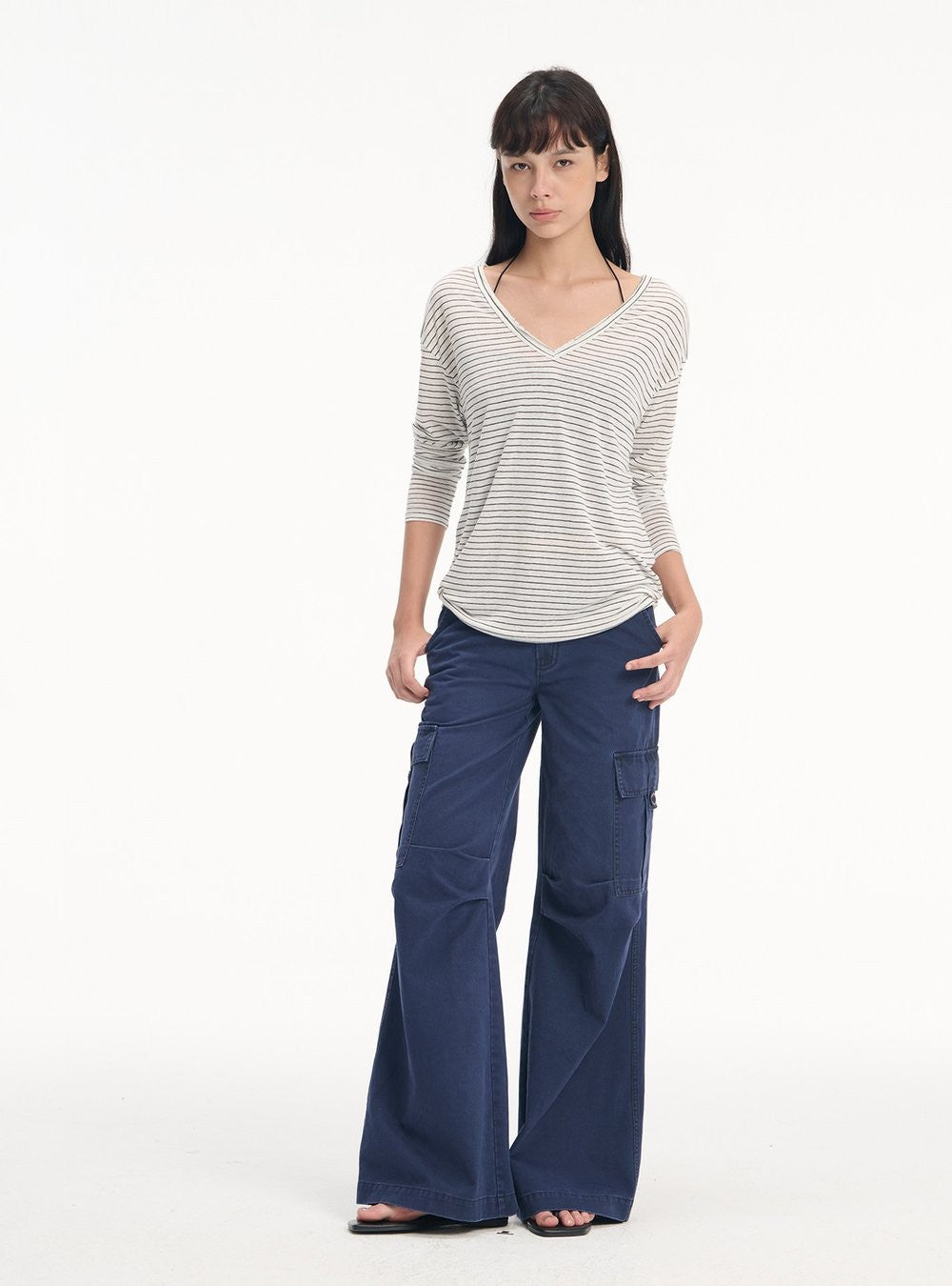 Washed Linen V Neck Top (2color)