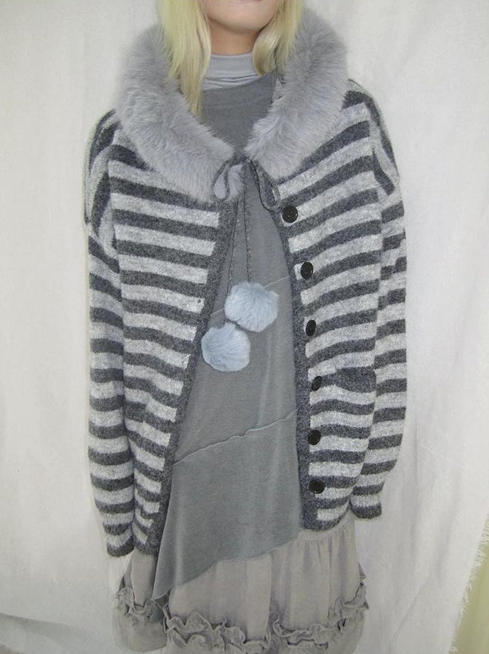 3months |  NICHE STRIPED CARDIGAN SWEATER【ID:TN00016】
