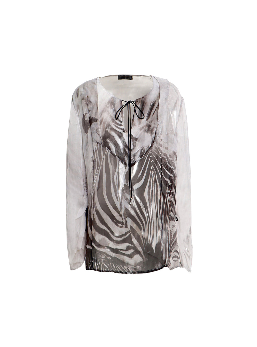 Ink Blur Zebra Tie Top