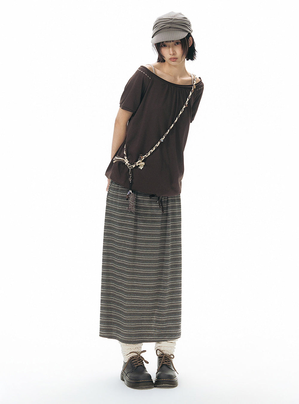 Contour Stripe Long Skirt