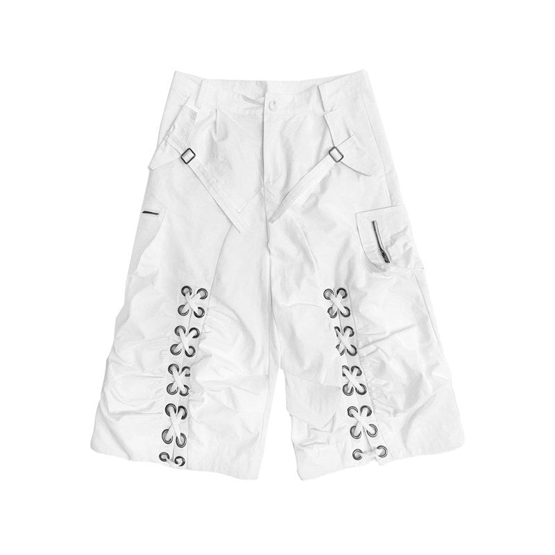 Original Baggy Low Waist Cotton Unisex White Casual Street Mid-Length Shorts