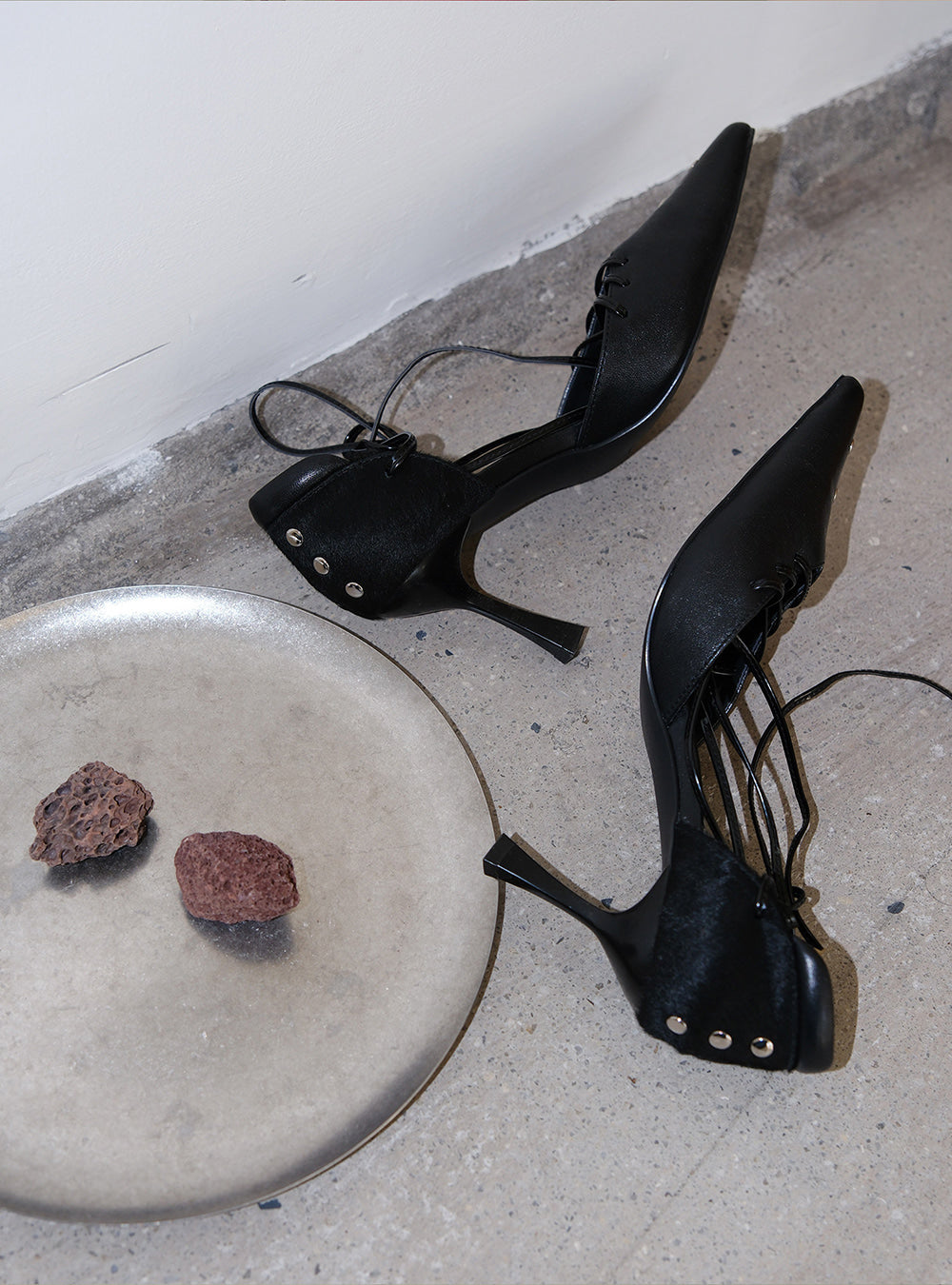 Noir Veil Lace Heels