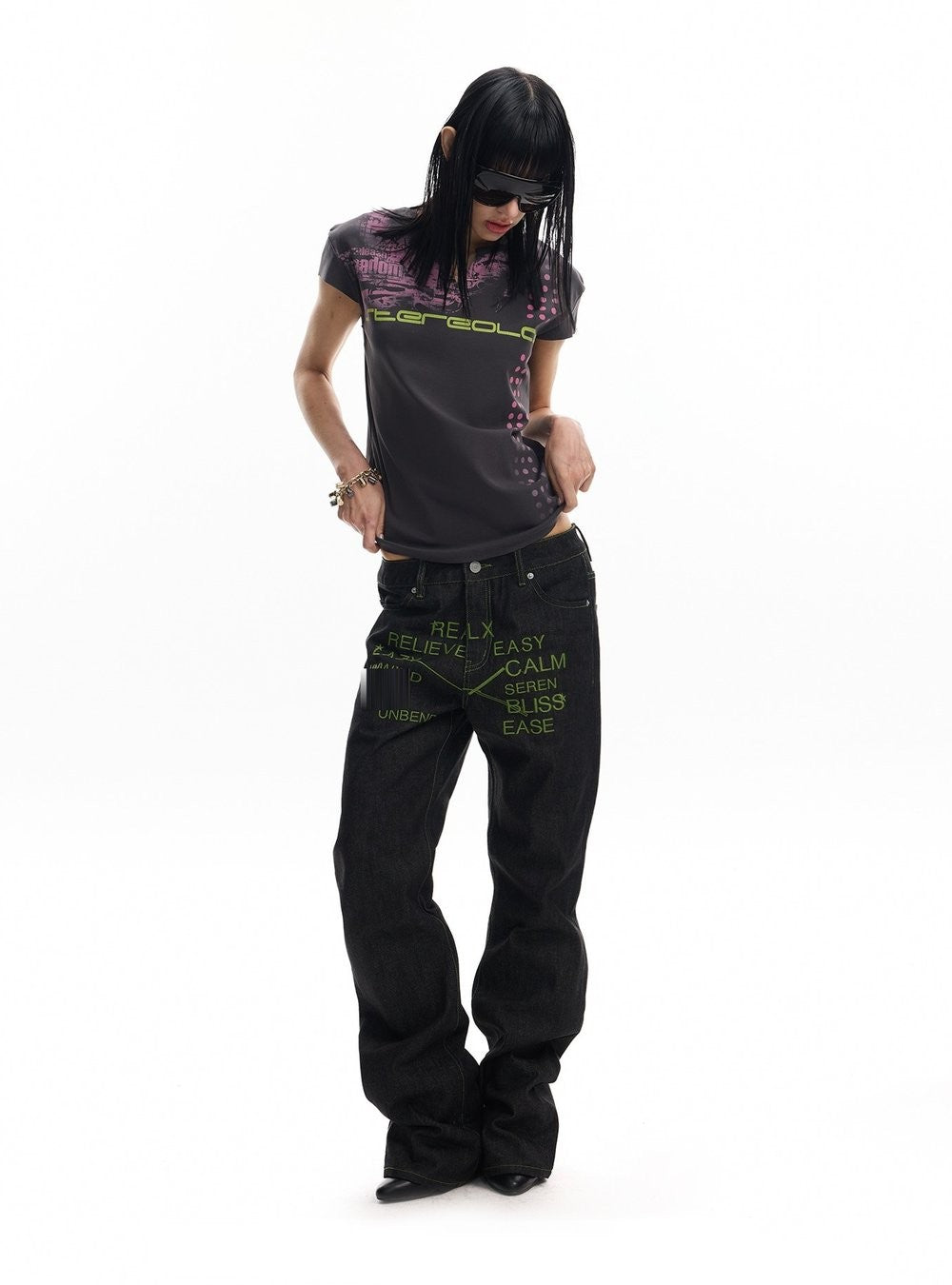 Whirl Dot Wing Sleeve Top