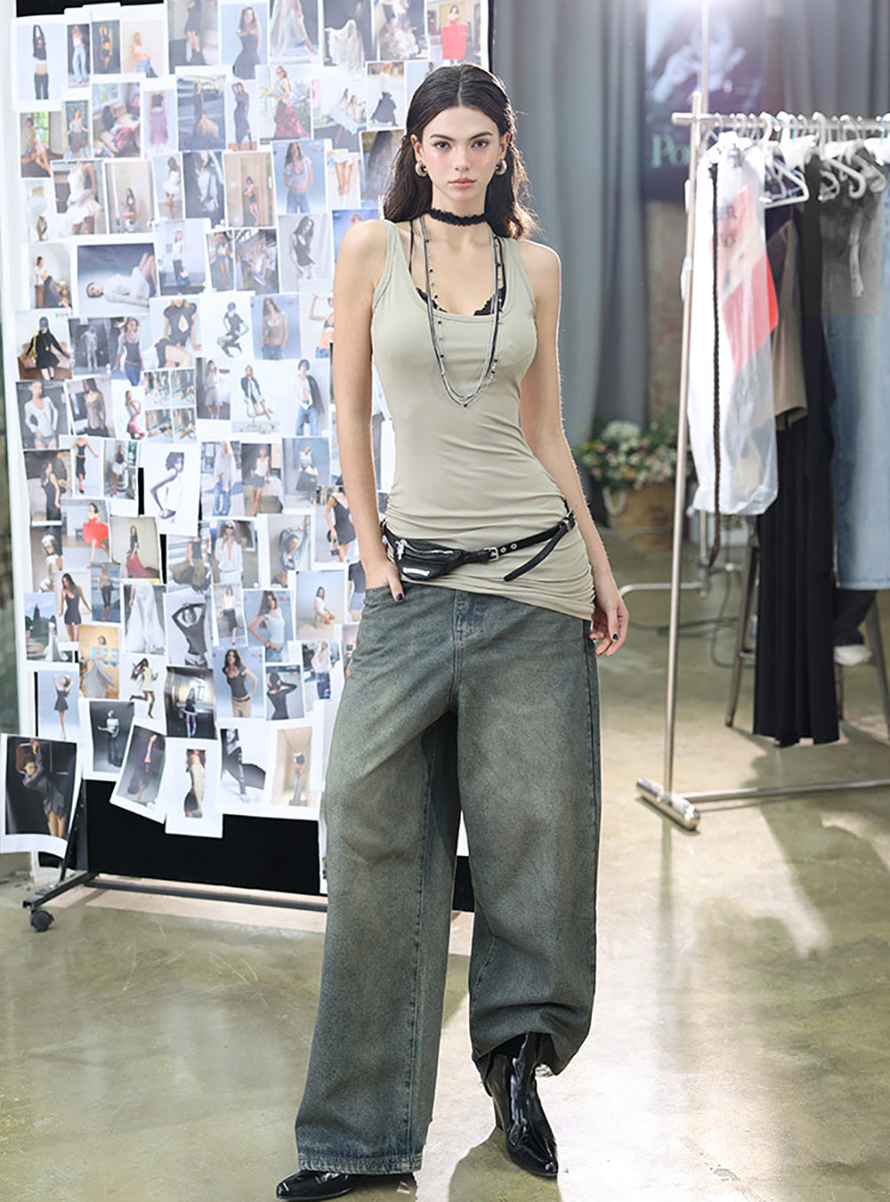 Slim Long Sleeveless Top
