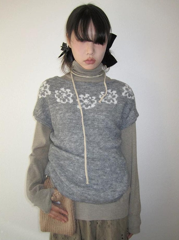 3months | VINTAGE GRAY KNIT SWEATER【ID:TN00044】