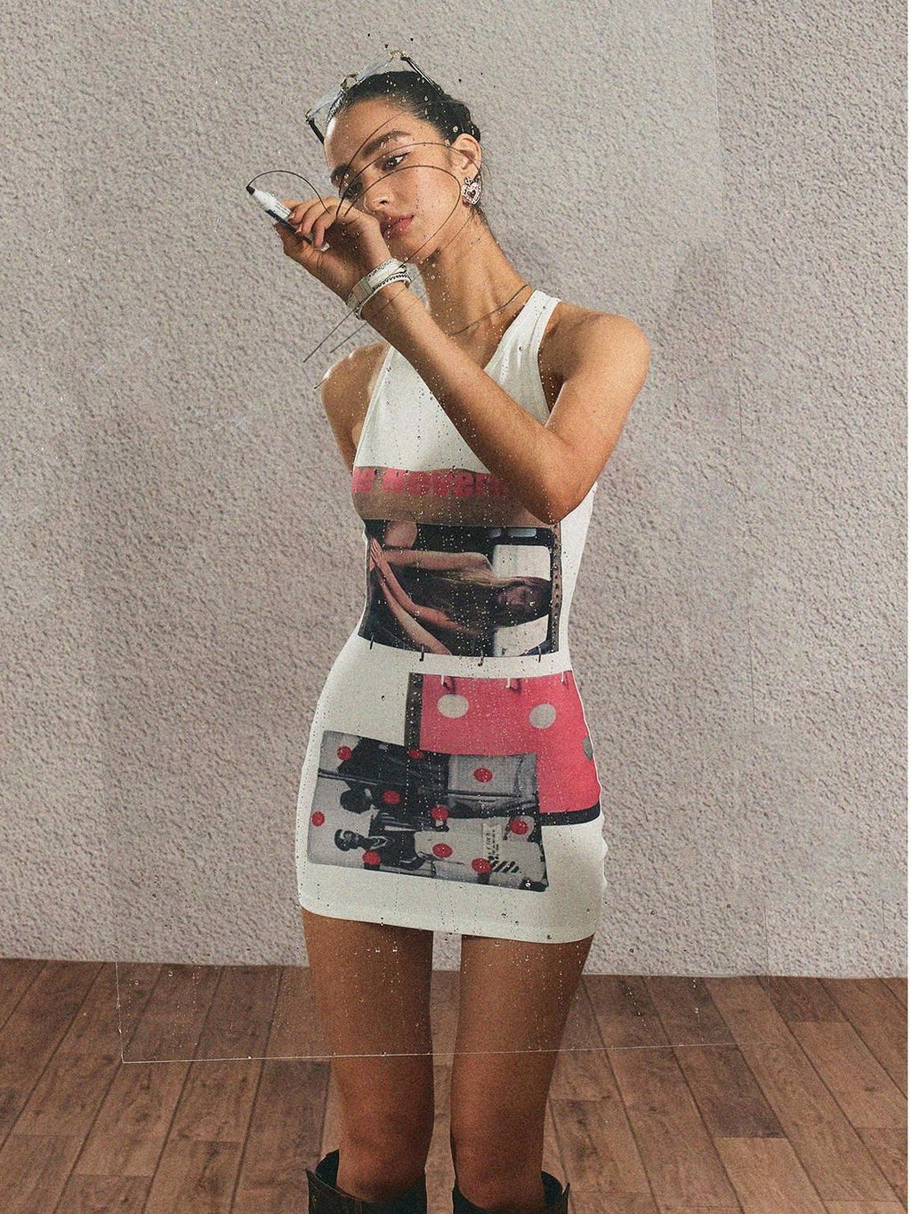 High Waist Cotton Blend Street Style Slim Fitted Citywalk White Mini Dresses