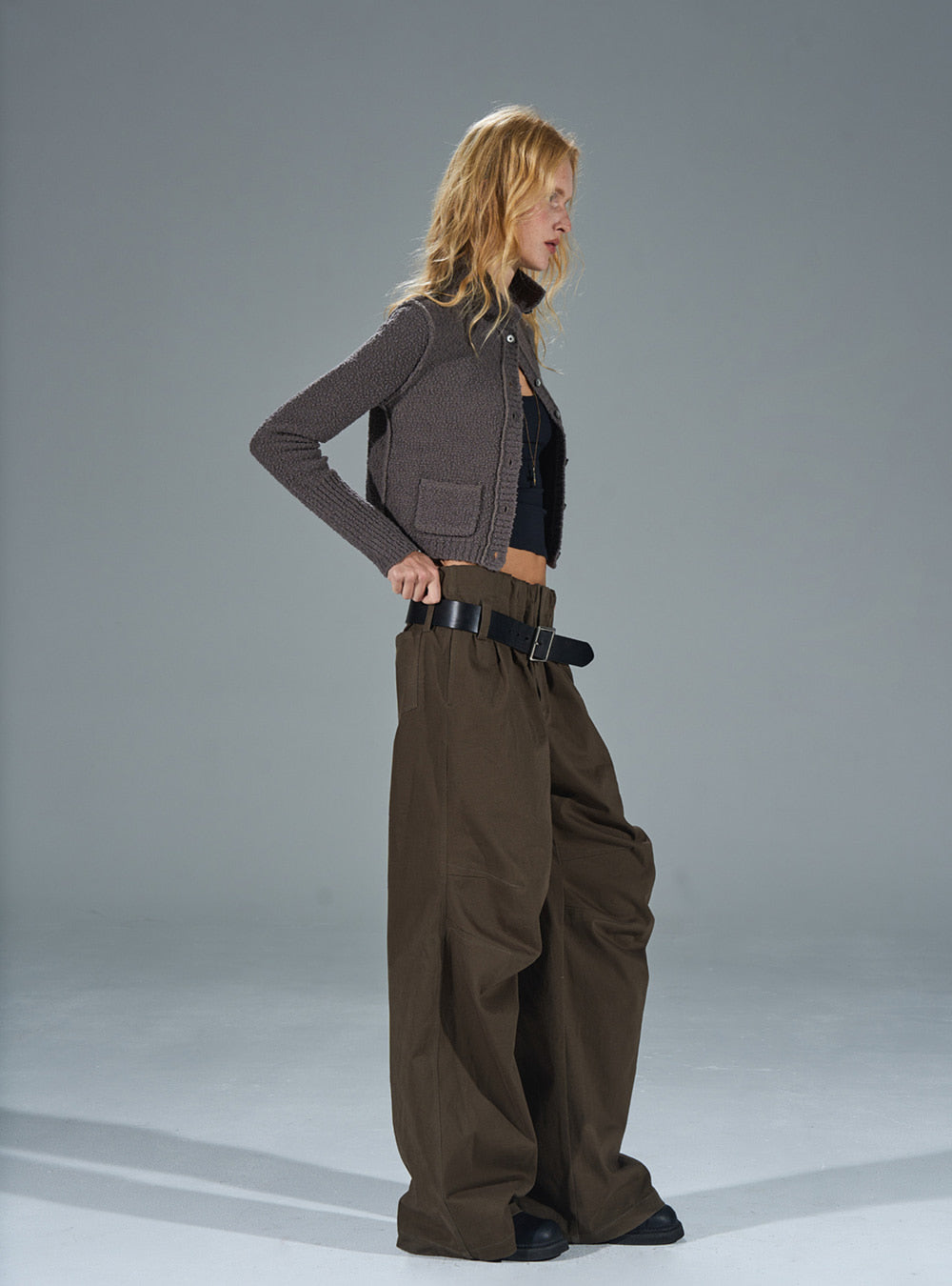 Cotton Dropped Straight Balloon Pants (2color)