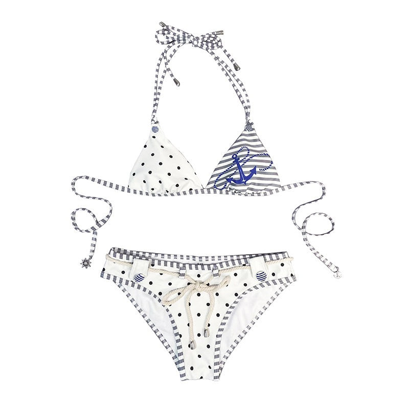 Padded Comfort Two Piece Red And Navy Bikini