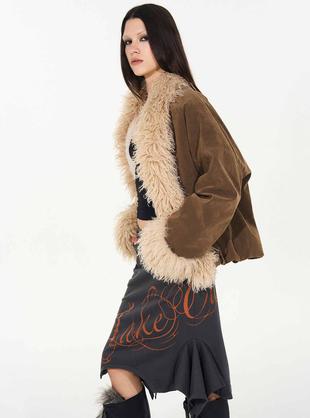Deconstructed Knit Midi Skirt