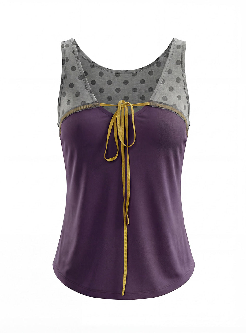 Polka Layer Contrast Tank Top