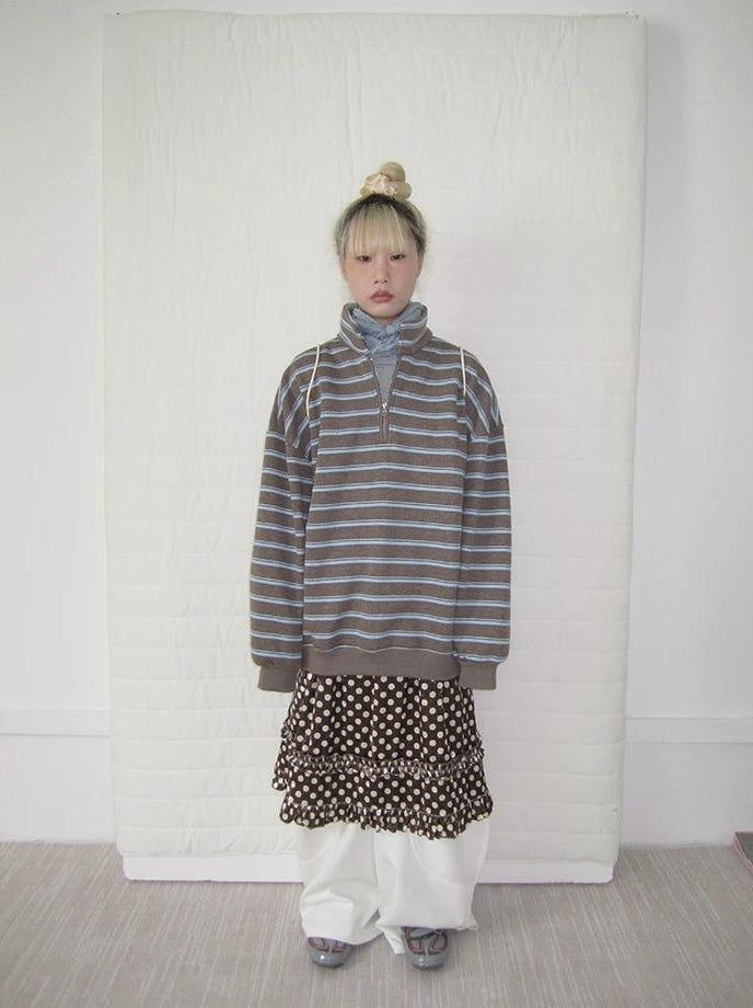 3months | RETRO STRIPED BOA SWEATER【ID:TN00065】