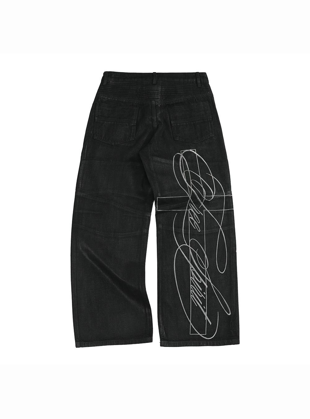 Obsidian Script Washed Pants