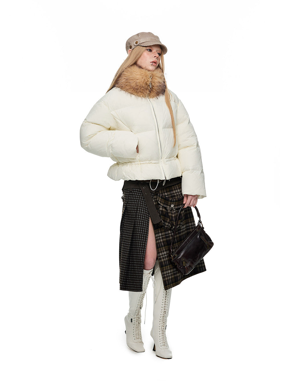 Hushed Halo Fur Down Jacket (2color)